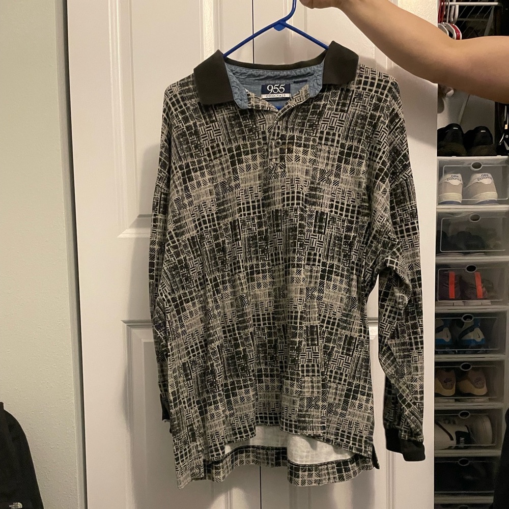 Long Sleeve Polo Style Shirt